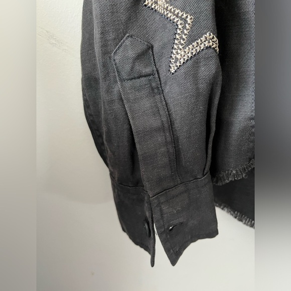 RAILS LOREN SHIRT BLACK METALLIC STARS XS - Linen & Lyocell Blended - Picture 8 of 12